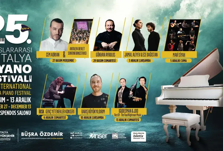 Antalya'nın çeyrek asra ulaşan piyano festivali başlıyor