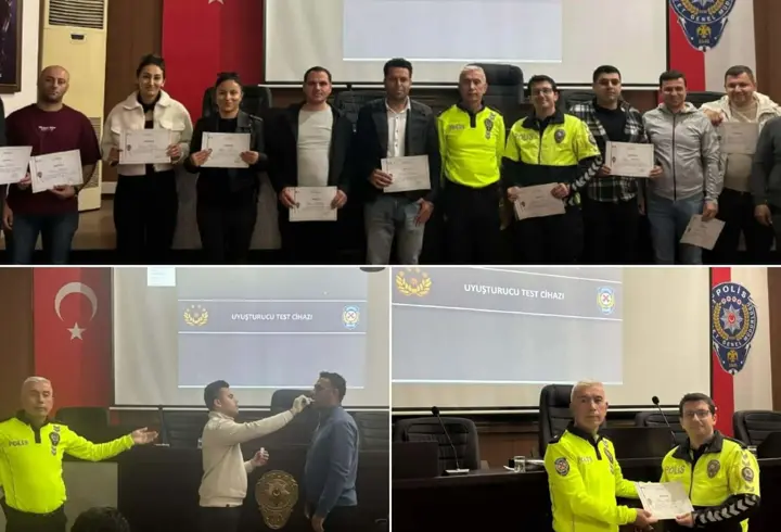 Trafik polislerine uyuşturucu test cihazı kullanım eğitimi verildi