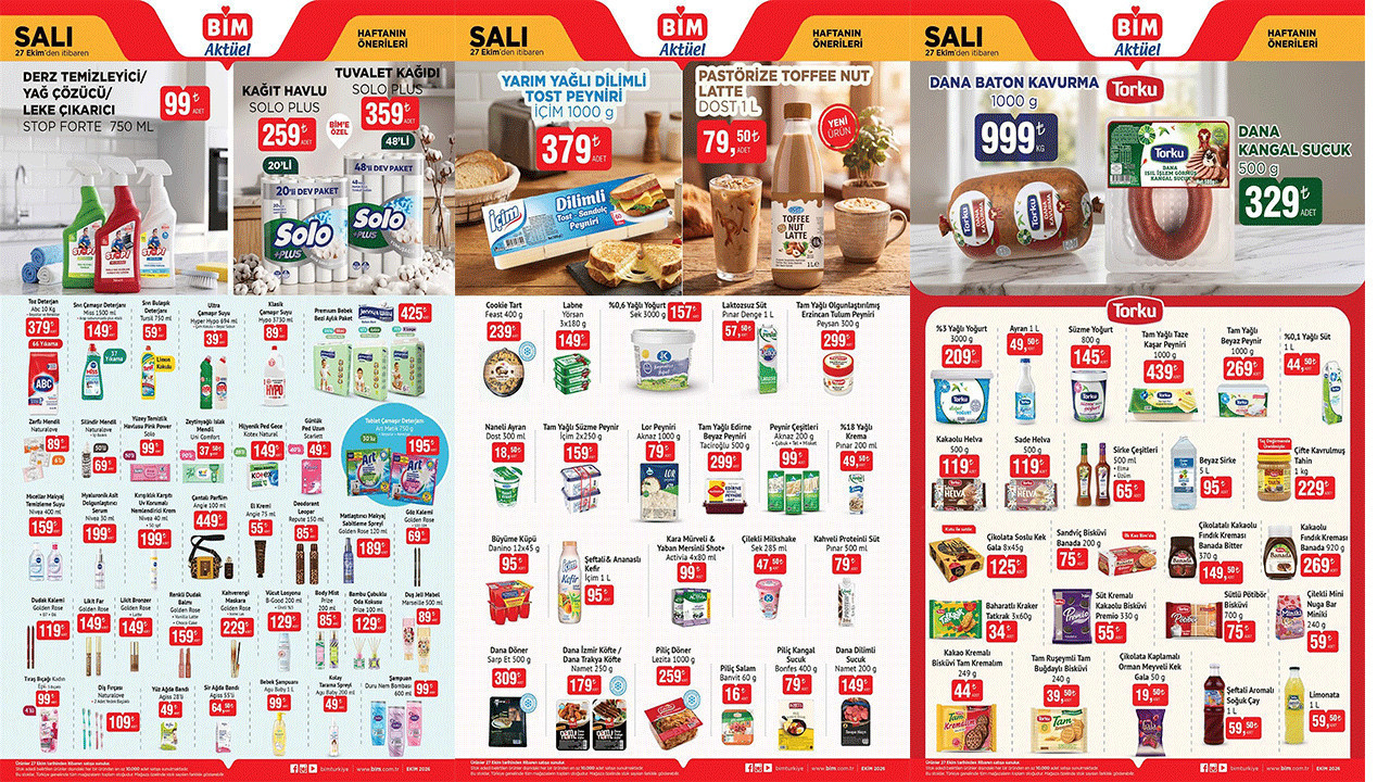 Bim'de Bu Ürünler Resmen Kapışılacak! Yeni İndirim Listesi Açıklandı! (Bim 27 Ekim 2 Kasım)