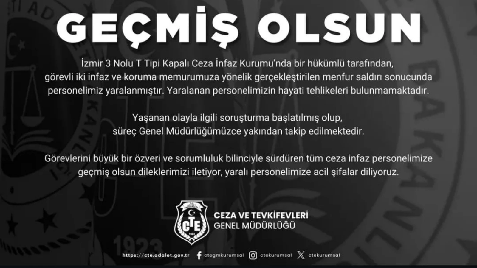 İzmir’de cezaevinde hükümlünün saldırdığı 2 infaz ve koruma memuru yaralandı