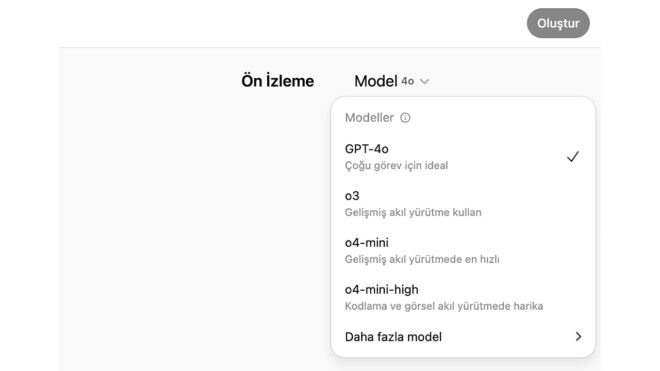 ChatGPT merkezli özel GPT’ler için model seçme imkanı getirildi