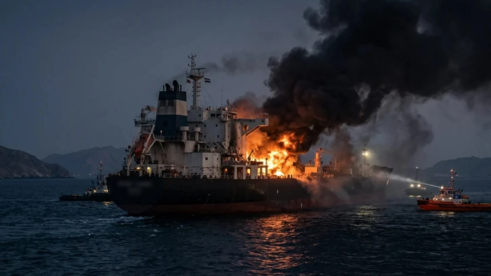İran: "Hürmüz Boğazı'nda Yasak Bölgeyi Geçmeye Çalışan Tanker Alev Aldı"
