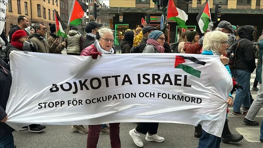 İsrail’in Küresel Sumud Filosu’na yönelik saldırısı İsveç'te protesto edildi