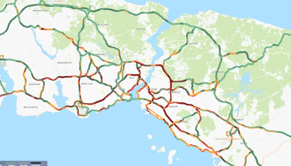 İstanbul'da trafik yoğunluğu yüzde 90'a ulaştı