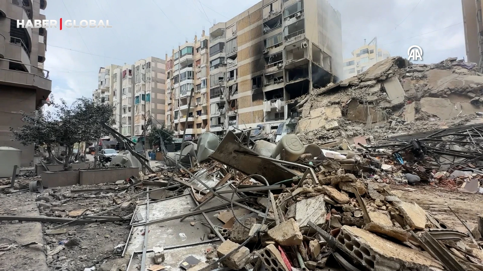 İsrail'in saldırıları sonrası Beyrut'un son hali böyle görüntülendi
