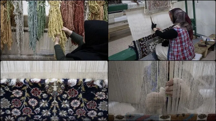 Geleneksel halılar üreten ev kadınları dokuma tezgahında özgürleşiyor
