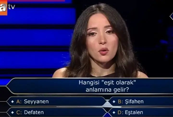 Hangisi ''eşit olarak'' anlamına gelir? Kim Milyoner Olmak İster sorusu
