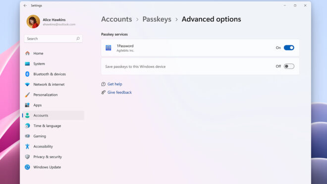 Windows 11 artık 1Password geçiş anahtarlarını doğrudan destekliyor