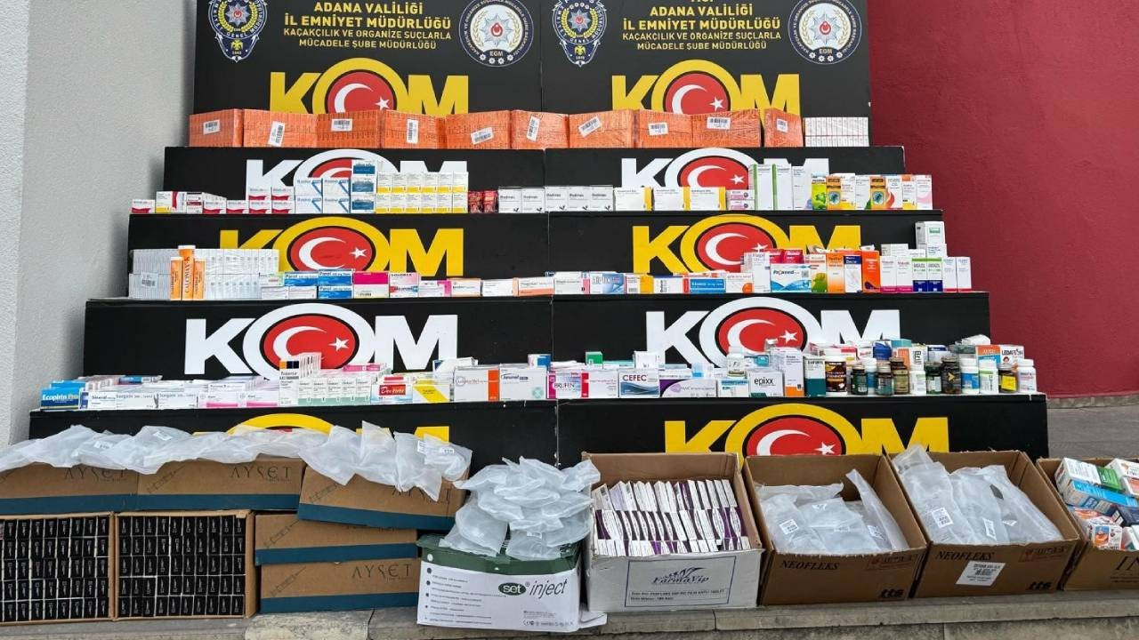 Adana'da yasa dışı ilaç operasyonu: Binlerce tıbbi ürün ele geçirildi