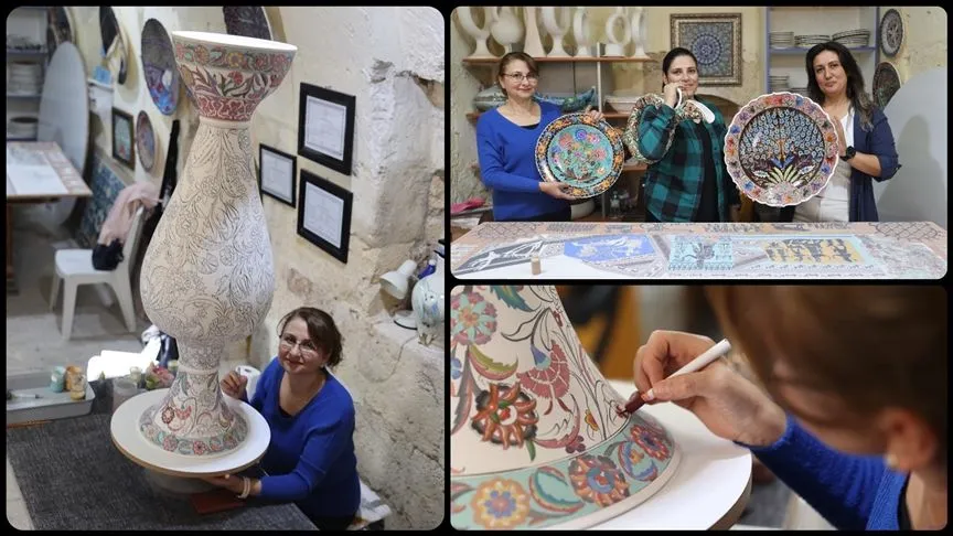 Tarihi konak kadın çini ustalarına sanat atölyesi oldu