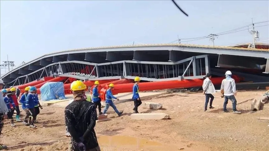 Tayland'da inşaat halindeki binanın çökmesi sonucu 4 işçi yaralandı
