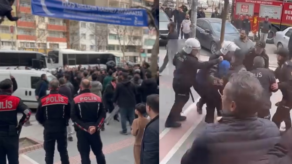 Asılan bu pankart sonrası gözaltına alındılar