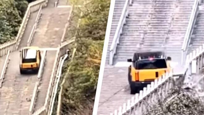 Chery, Land Rover’ın viral merdiven tırmanışını denedi ancak başarıya ulaşamadı