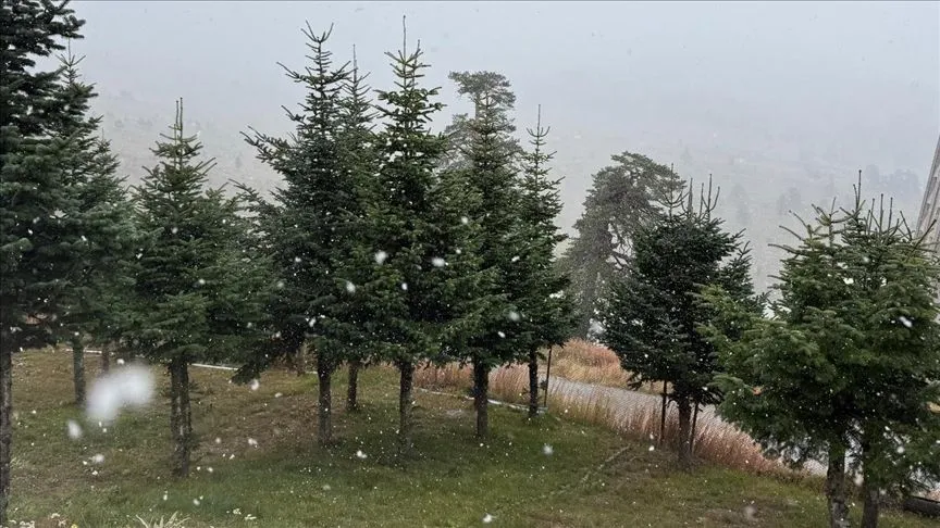 Bolu'nun yüksek kesimlerine kar yağdı