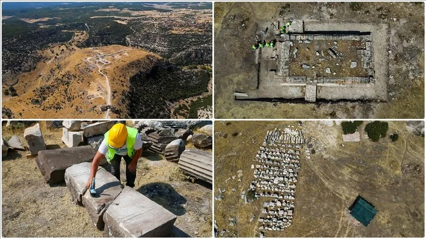 Blaundos Antik Kenti'ndeki ikinci tapınak da ayağa kaldırılıyor