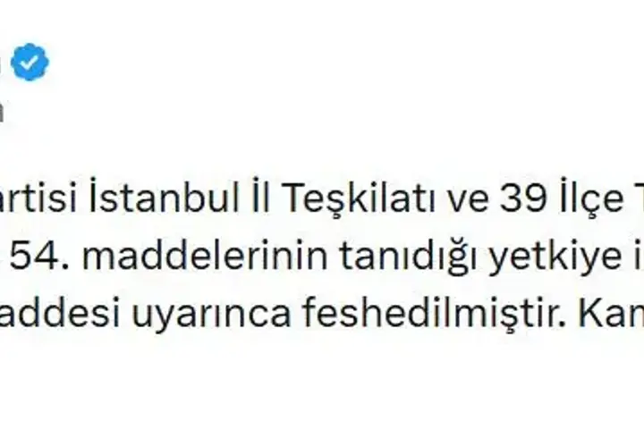 MHP, İstanbul Teşkilatını feshetti