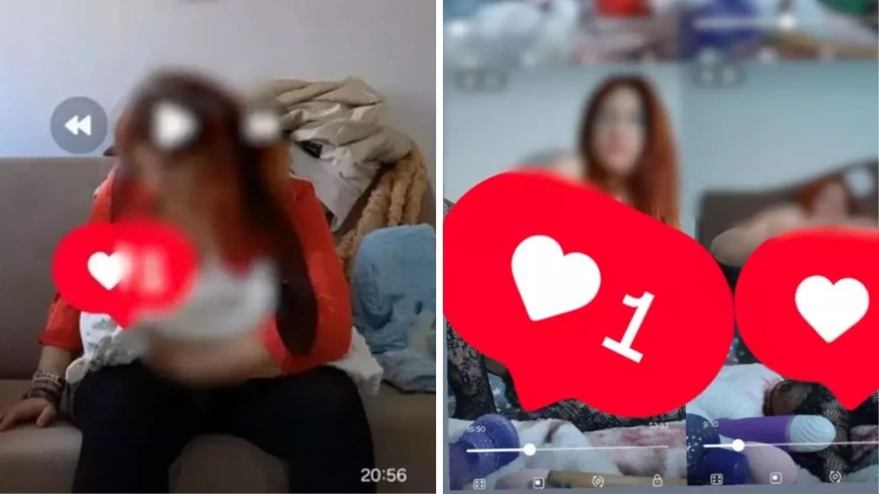 Böyle anne pes dedirtti: Müstehcen yayınına bebeğini alet etti!