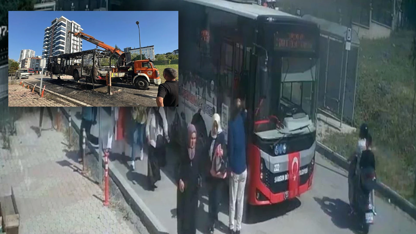 Belediye otobüsünde can pazarı! Alev alan araçtan panikle kaçıştılar