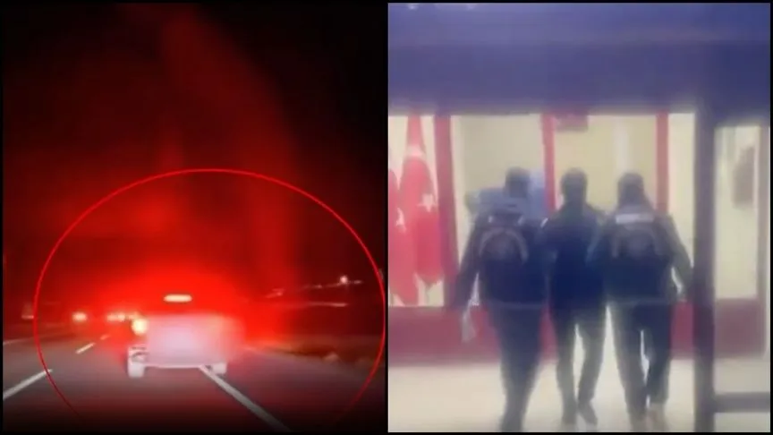 Kırıkkale-Çorum yolunda trafik güvenliğini tehlikeye düşüren sürücü yakalandı