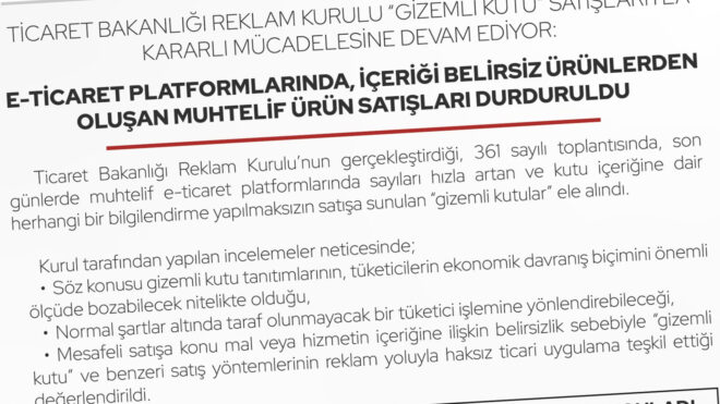 Ticaret Bakanlığı, içeriği belirsiz gizemli kutuların satışını engelledi