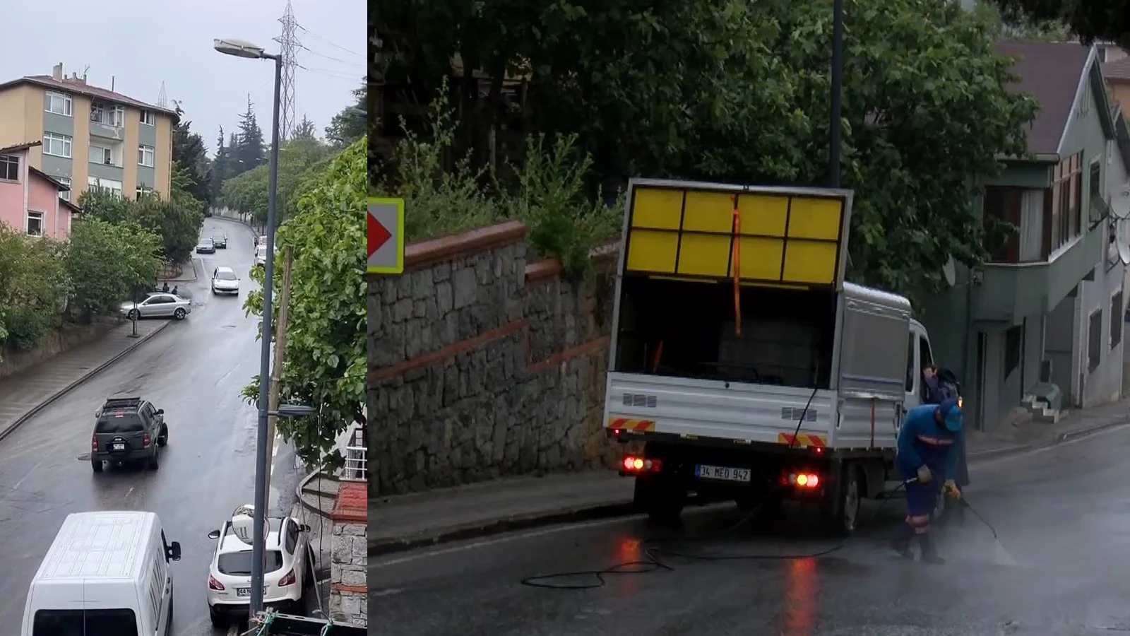 Üsküdar'da yola akaryakıt döküldü, art arda kazalar oldu