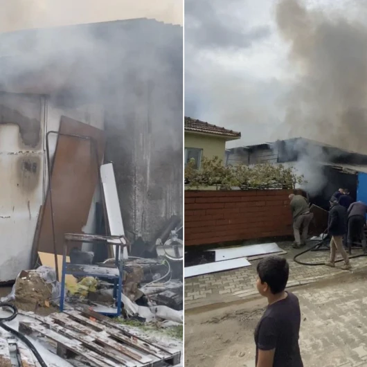 Biga Sanayisi'nde Korkutan Yangın: Marangoz Atölyesinden Dumanlar Yükseldi