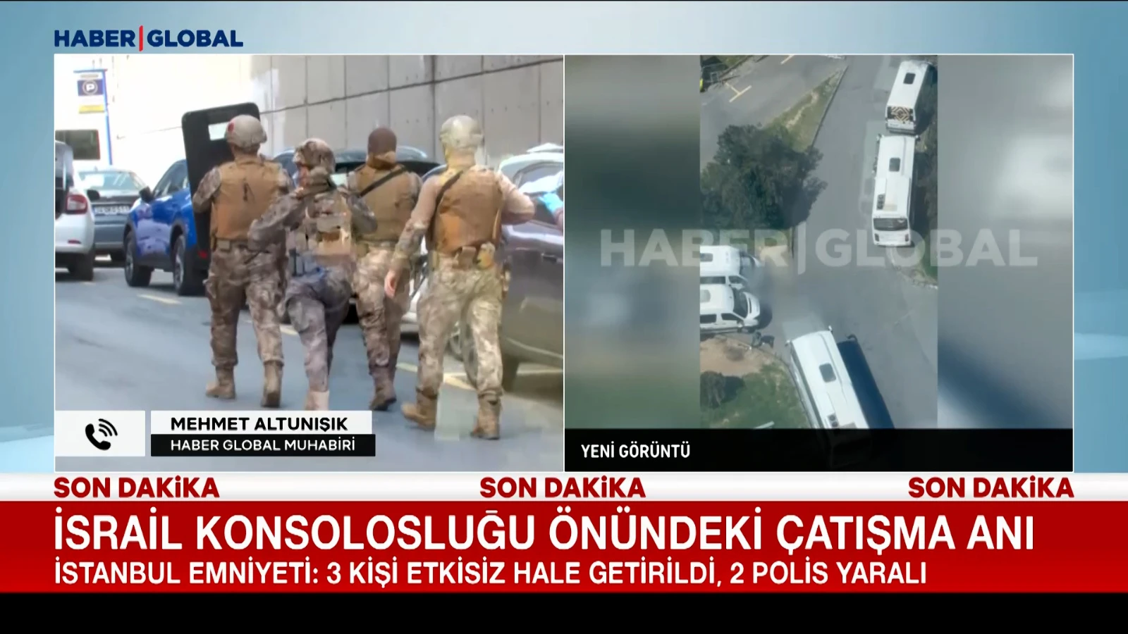 İsrail Konsolosluğu önündeki silahlı çatışma kamerada