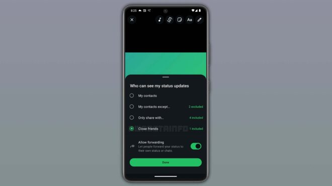 WhatsApp, durum merkezli “yakın arkadaşlar” özelliği üzerinde çalışmaya devam ediyor