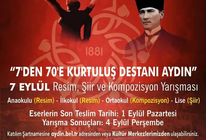 Aydın'da 7 Eylül temalı ödüllü resim, şiir ve kompozisyon yarışması