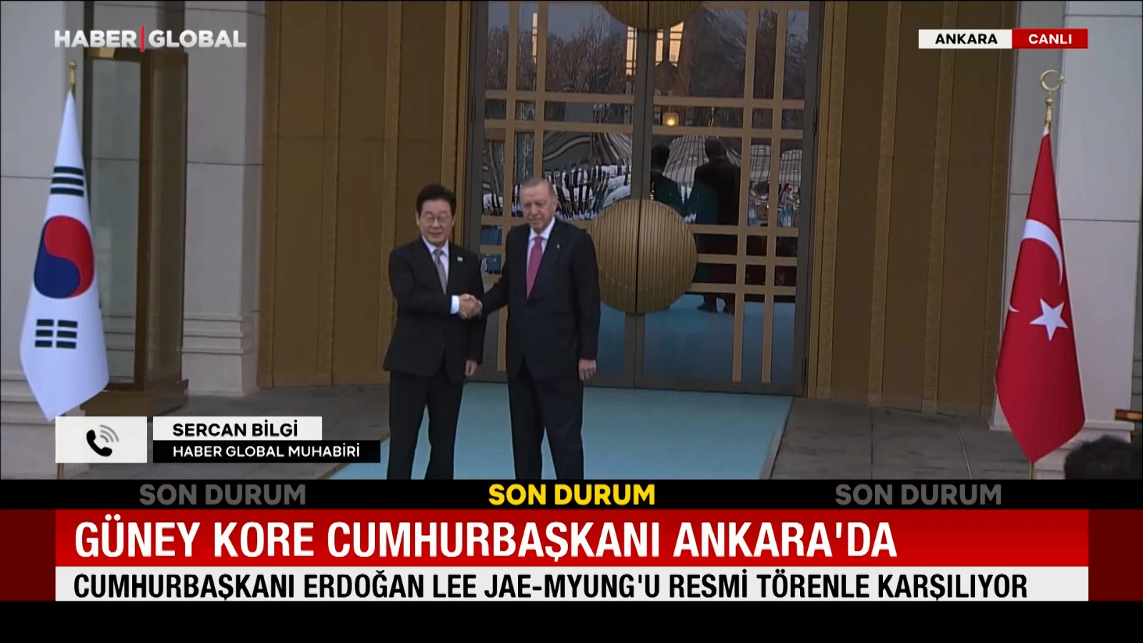 Güney Kore Cumhurbaşkanı Ankara'da: Erdoğan resmi törenle karşıladı