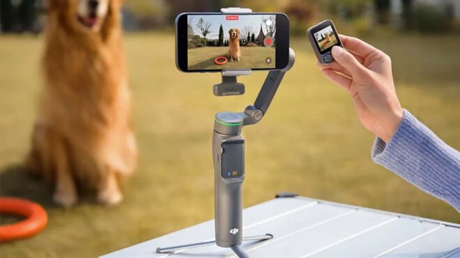 DJI Osmo Mobile 8 Pro, dokunmatik ekranlı ufak bir kumandayla geliyor
