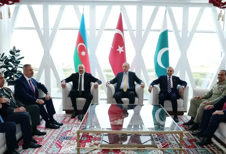 Cumhurbaşkanı Erdoğan, Aliyev ve Şerif bir araya geldi