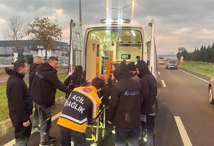 Köpeğe çarpan otomobilin sürücüsü yaralandı