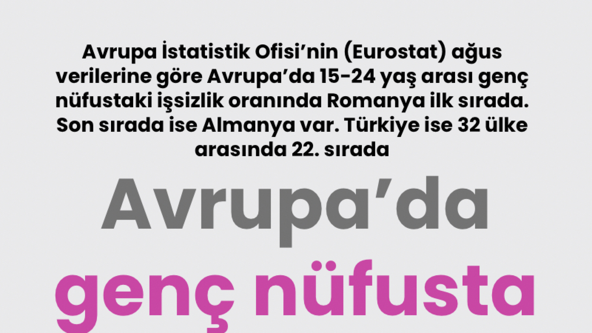 Avrupa’da Genç Nüfusta İşsizlik