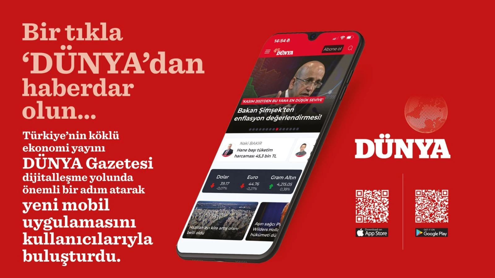 Bir tıkla ‘Dünya’dan haberdar olun… Dünya'nın yeni uygulaması Google Play ve App Store'da