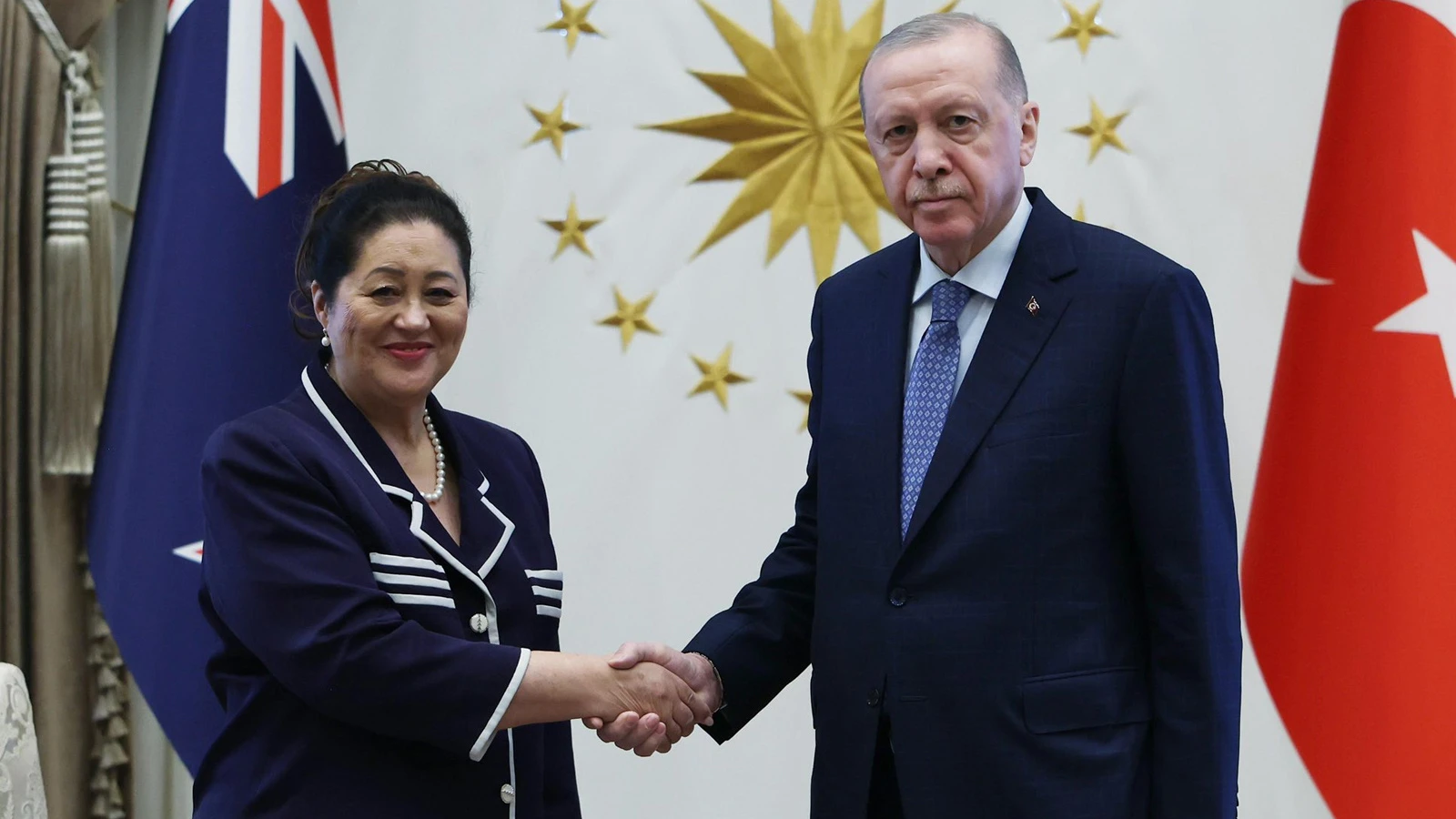 Cumhurbaşkanı Erdoğan Yeni Zelanda Genel Valisi Kiro'yu kabul etti