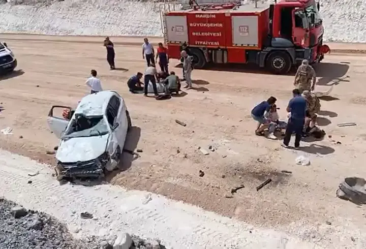 Mardin'de otomobil şarampole yuvarlandı: 1 ölü, 6 yaralı