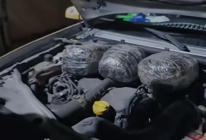 Otomobilin kaputunun altında 3 kilo skunk ele geçirildi