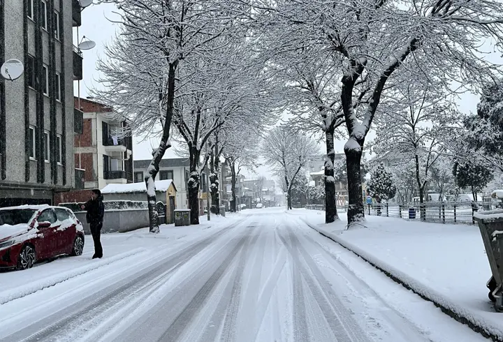 Sakarya'da vatandaşlar, yeni yıla karla uyandı