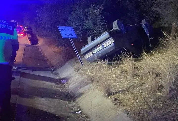 Tarsus'ta otomobil takla attı; 1 ölü, 3 ağır yaralı