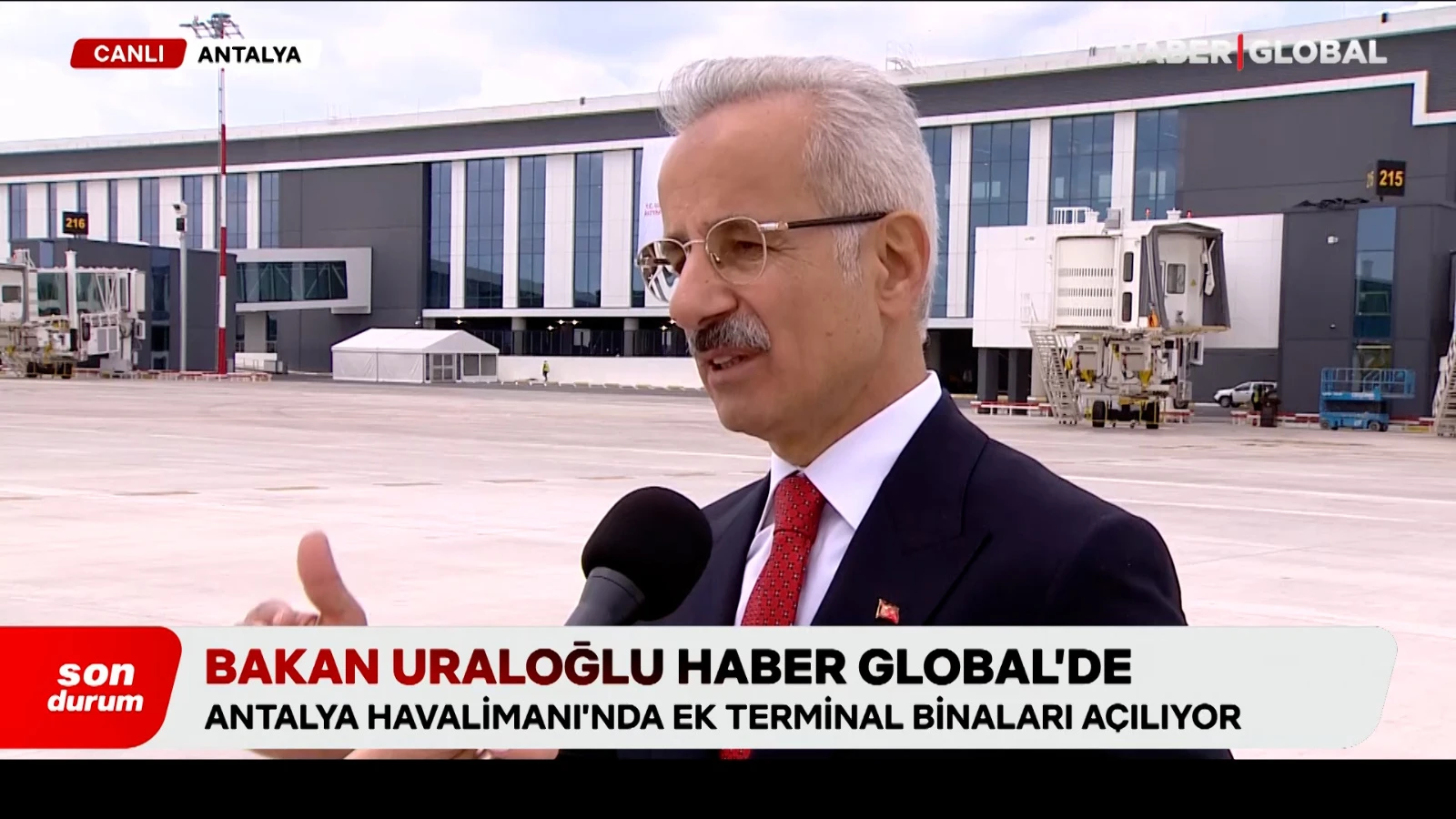 Antalya Havalimanı'nın kapasitesi artıyor, Bakan Uraloğlu Haber Global'de