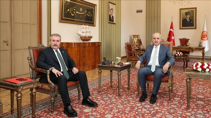 TBMM Başkanı Kurtulmuş, BBP Genel Başkanı Destici'yi kabul etti