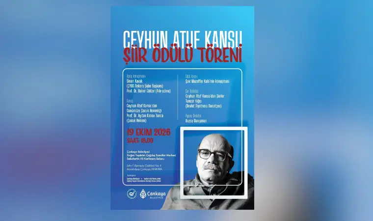 Ceyhun Atuf Kansu Şiir Ödülü Töreni 19 Ekim’de: Şair Muzaffer Kale, Ödülünü Törenle Alacak