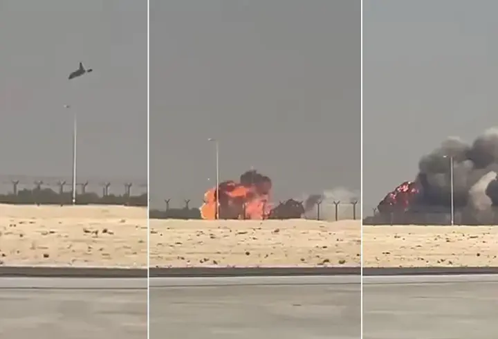 SON DAKİKA...Hindistan'a ait savaş uçağı, Dubai'de gösteri uçuşu esnasında düştü