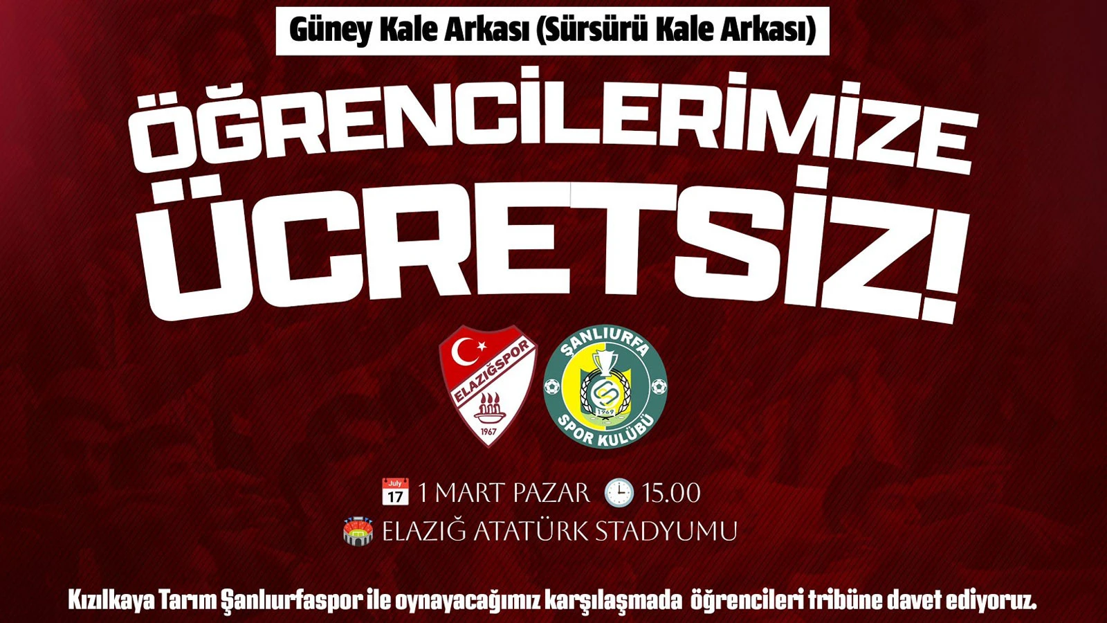 Elazığspor'dan ücretsiz bilet kampanyası