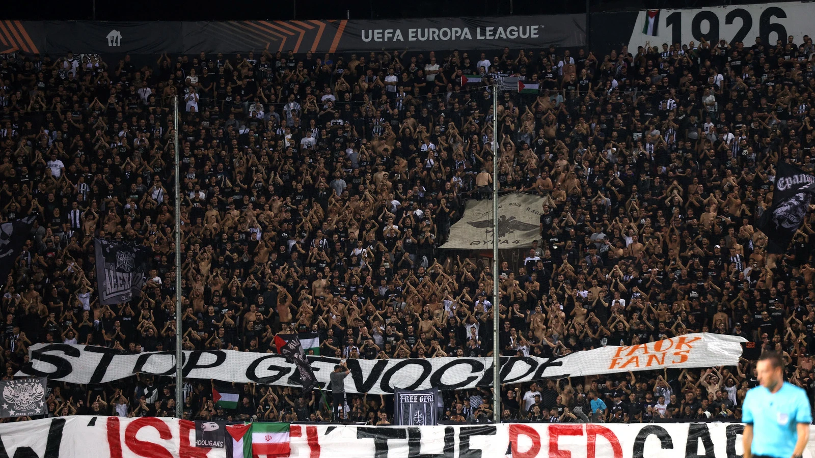 PAOK taraftarlarından, Maccabi Tel Aviv maçı öncesinde İsrail’e protesto