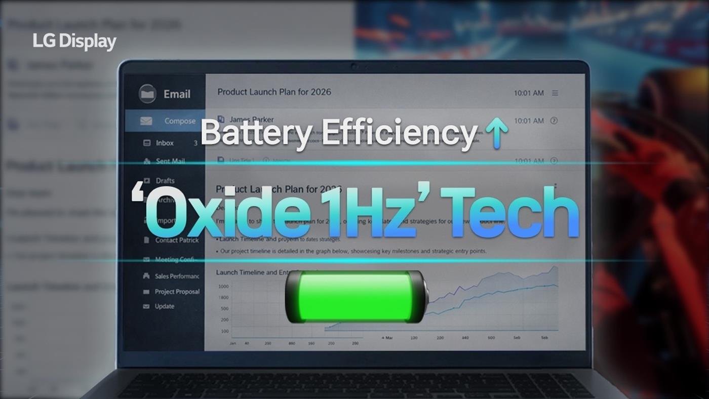 LG, laptopların pil ömrünü uzatacak dünyanın ilk Oxide 1Hz panelini üretmeye başladı