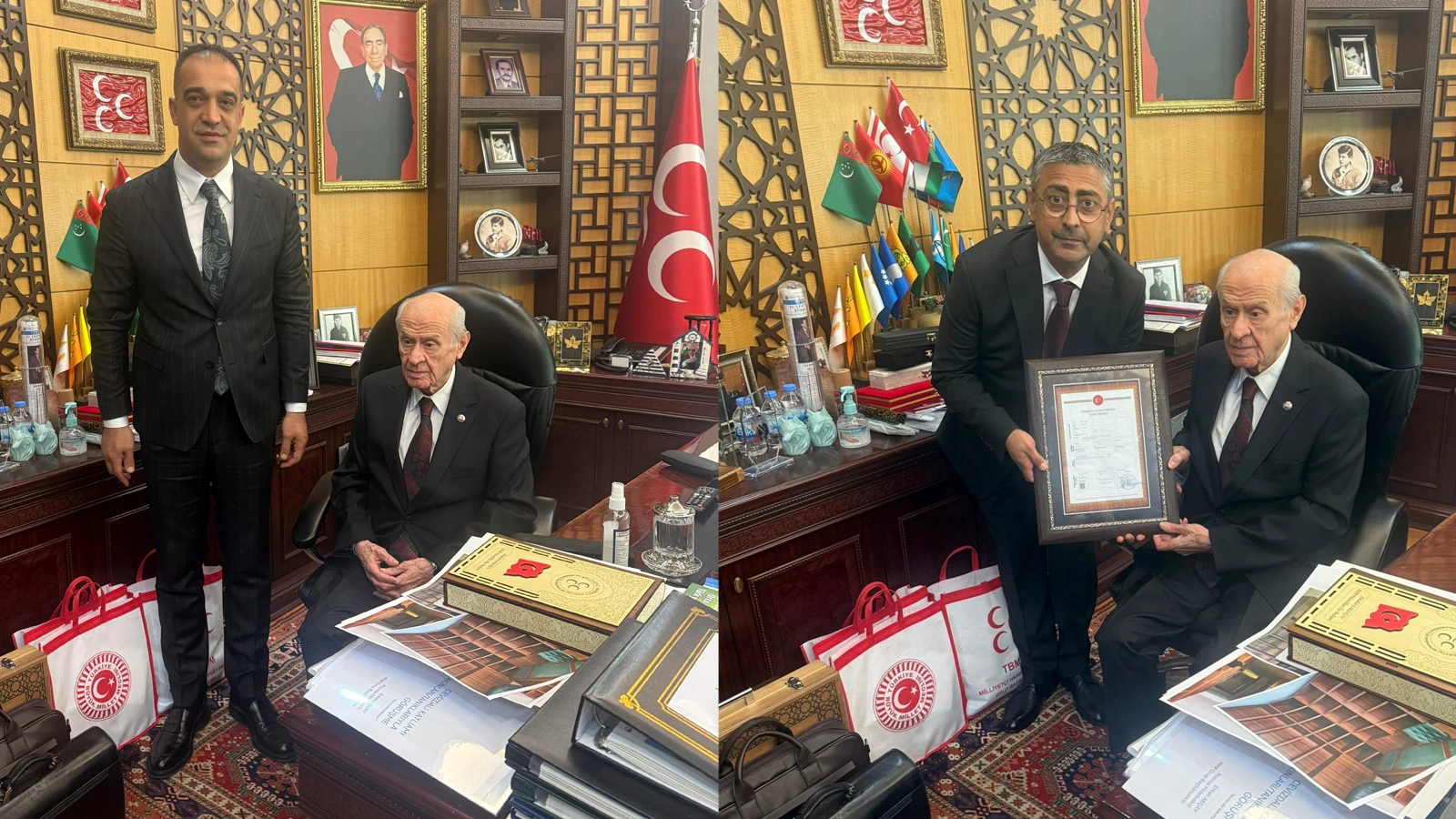 Teşkilat binasının tapusunu Bahçeli'ye hediye ettiler