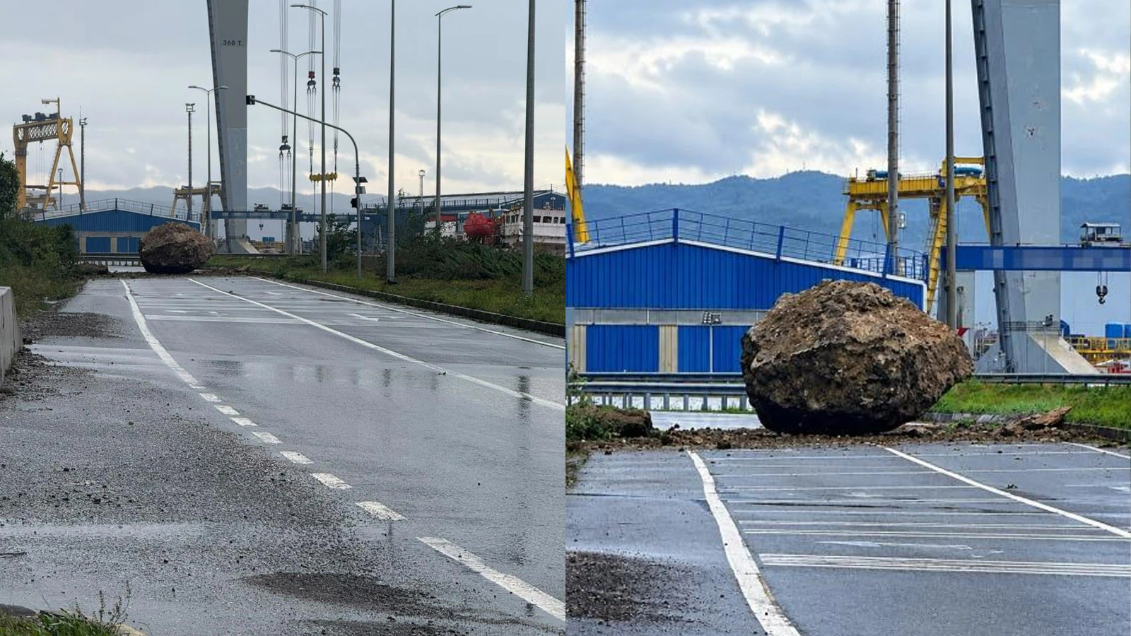 Zonguldak’ta Facianın Eşiğinden Dönüldü! Dev Kaya Yolu Kapattı