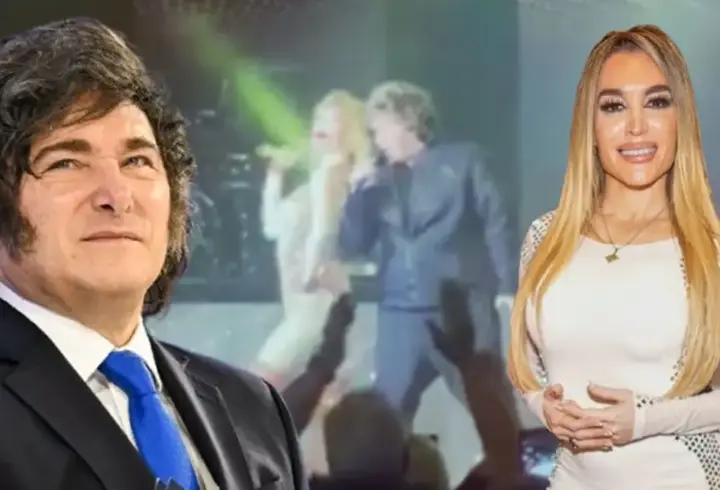 Milei'den eski sevgiliyle sürpriz düet! Arjantin'i sallayan konser: Testere gitti, mikrofon geldi...